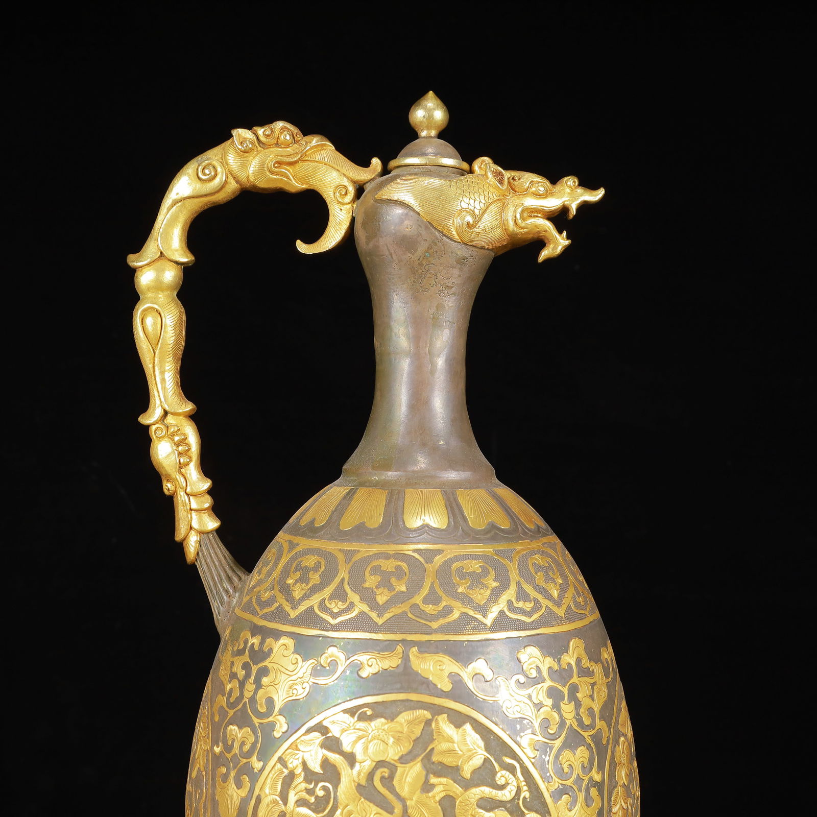 A Huge Gilt Silver Auspicious Beast Pattern Ewer - 11