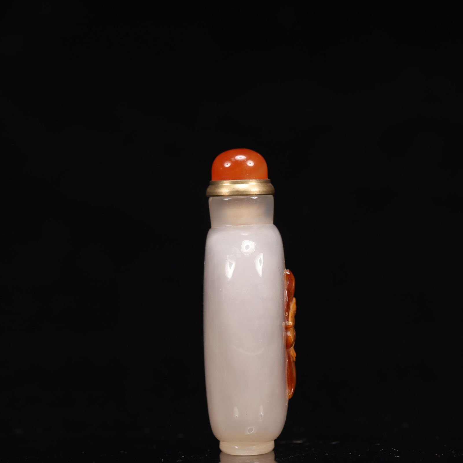 An Exquisite Agate Monkey and Peach Pattern Snuff Bottle - 4