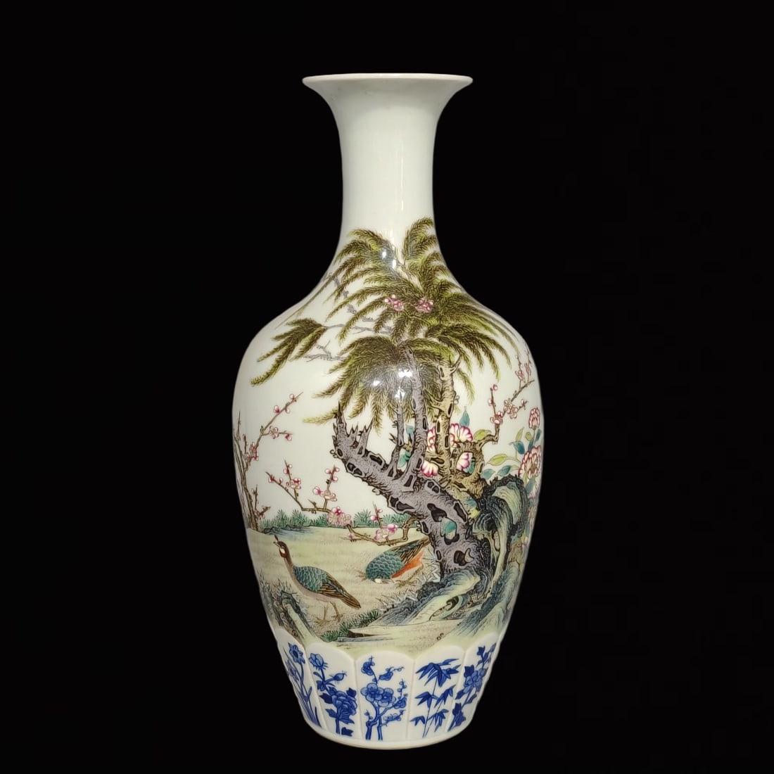 An Exquisite Famille-Rose Flower and Peacock Pattern Vase (1 of 7)