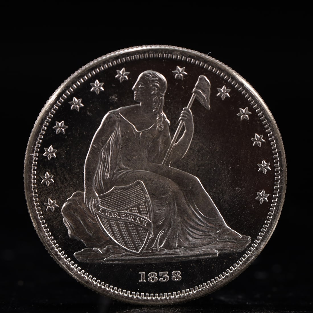 USA One Dollar 1858 Coin: American coin. IN GOD WE TRUST / LIBERTY / 1858 / UNITED STATES OF AMERICA / ONE DOL. Weight:26.9g.