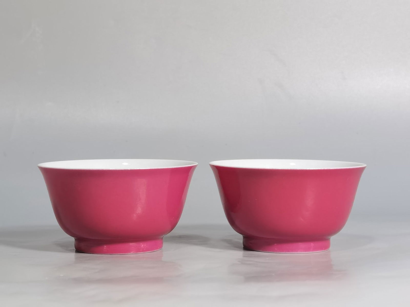 A Pair of Exquisite Famille-Rose Ruby Red-Glazed Flower and Fruit Pattern Cups (1 of 9)