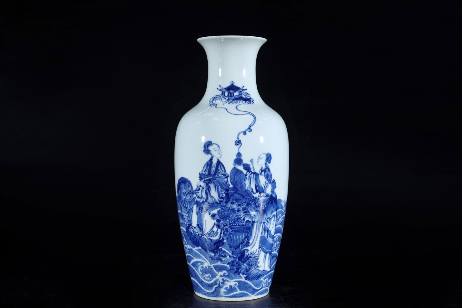 An Exquisite Blue and White Character and Story Pattern Vase: An Exquisite Blue and White Character and Story Pattern Vase,Qing Dynasty,China,Yongzheng Six-character Mark,Size:13.4inx5.9in 