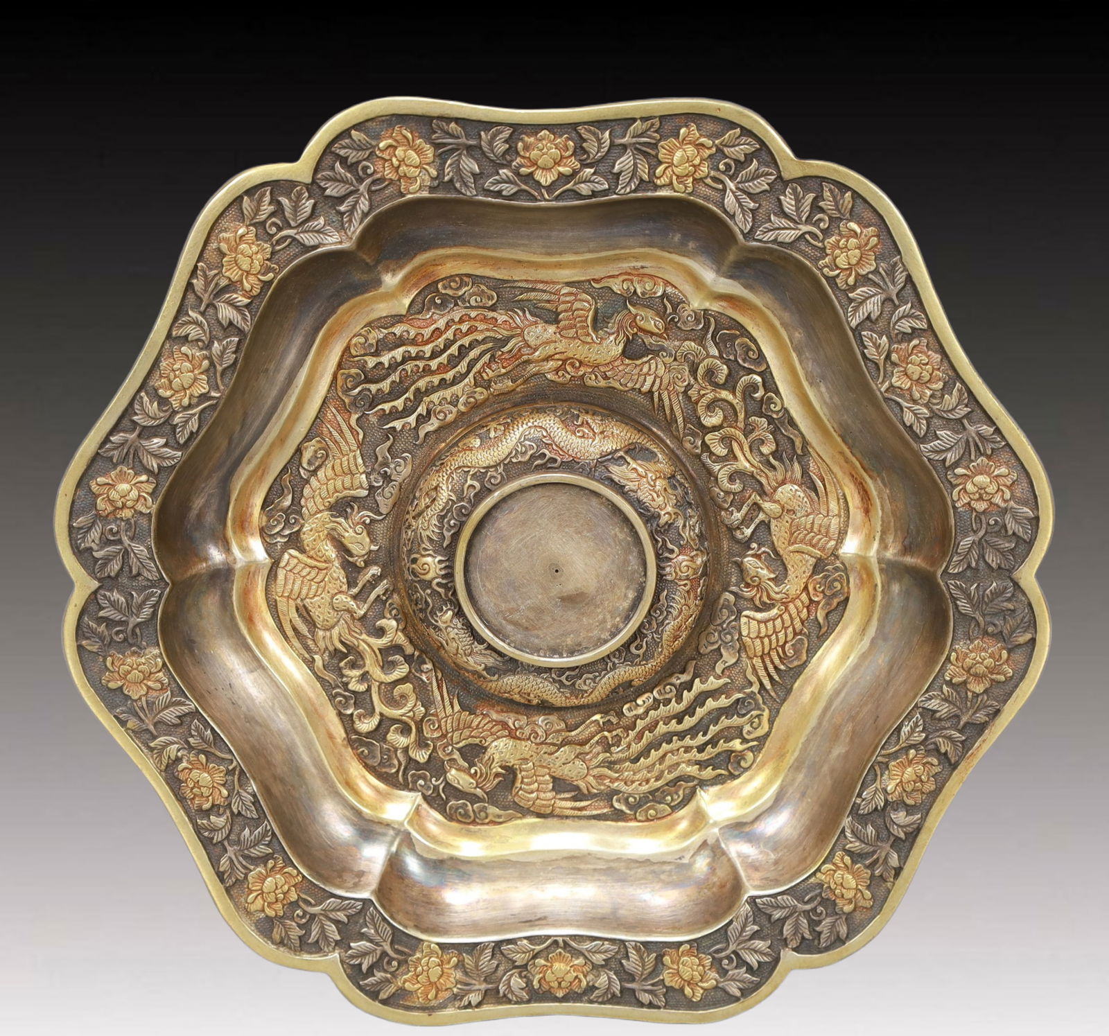 A Rare Gilt Silver Dragon Pattern Double-Ears Cup - 8