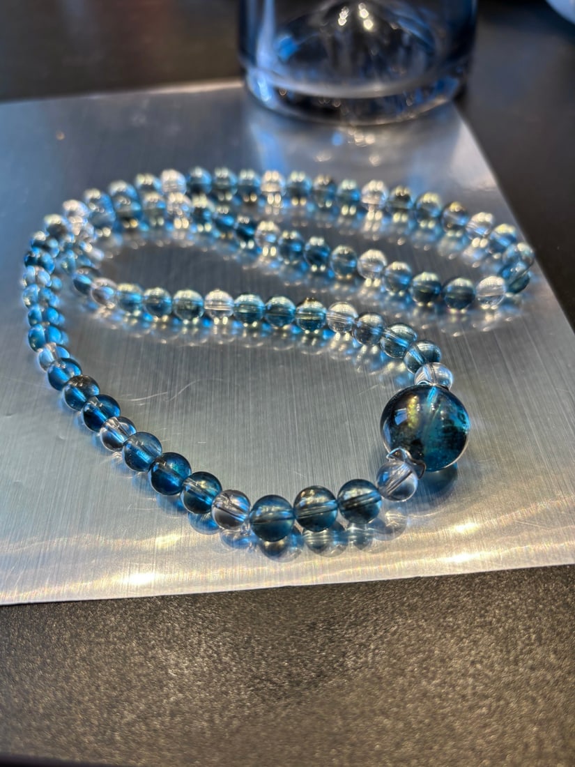 An Exquisite Aquamarine Necklace: An Exquisite Aquamarine Necklace,Size:0.3in,Weight:48.7g 海蓝宝项链