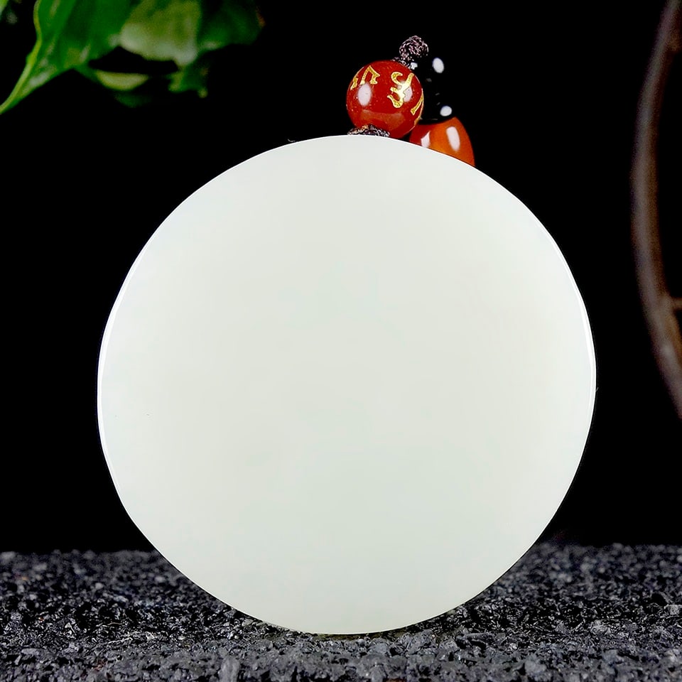 An Exquisite White Jade Trigram Pattern Pendant - 4