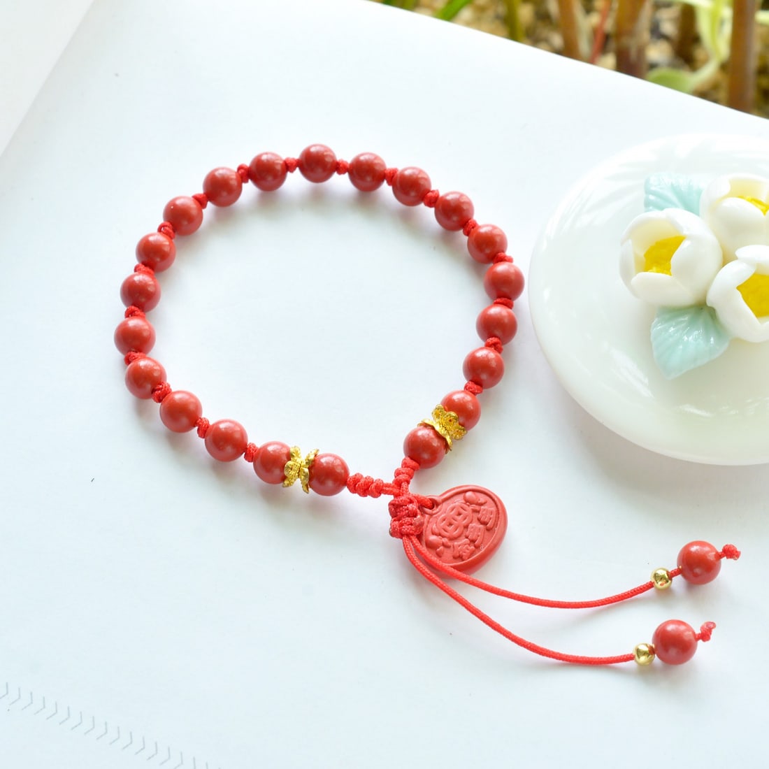 An Exquisite Cinnabar Bracelets - 4