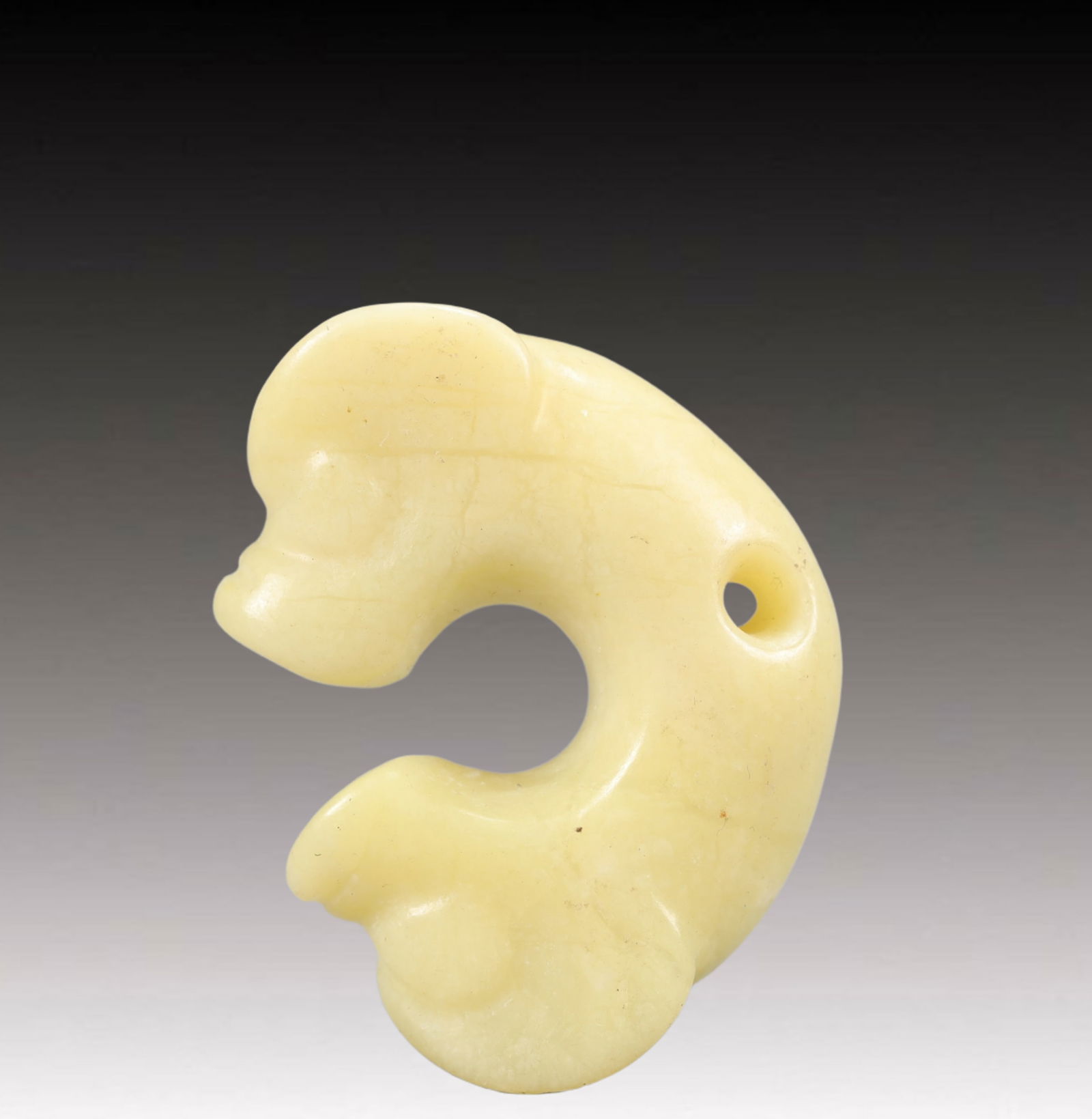 An Archaic Hongshan Culture Yellow Jade Pendant (1 of 6)