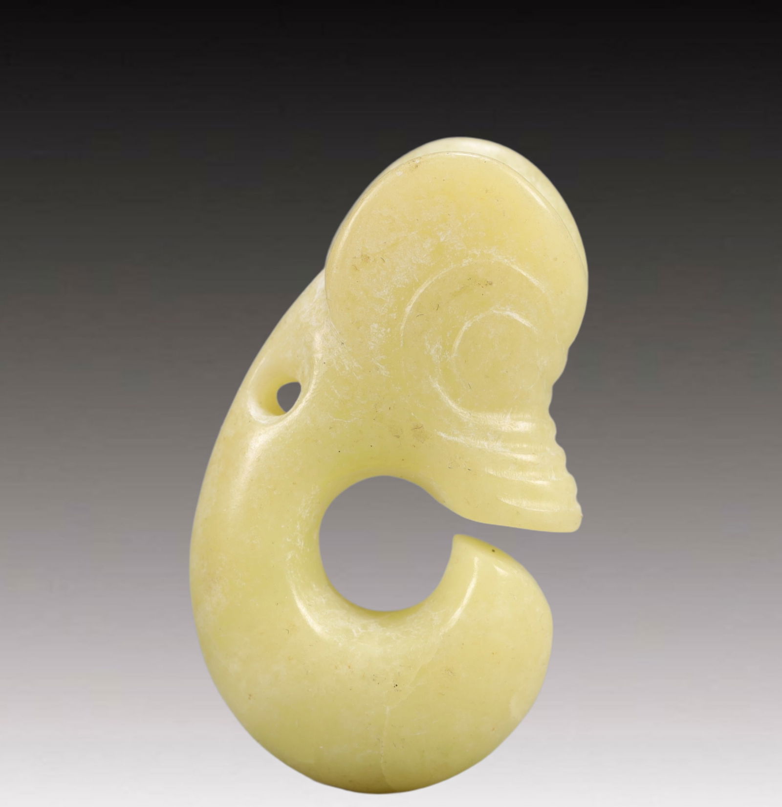 An Archaic Hongshan Culture Yellow Jade Pendant (1 of 6)