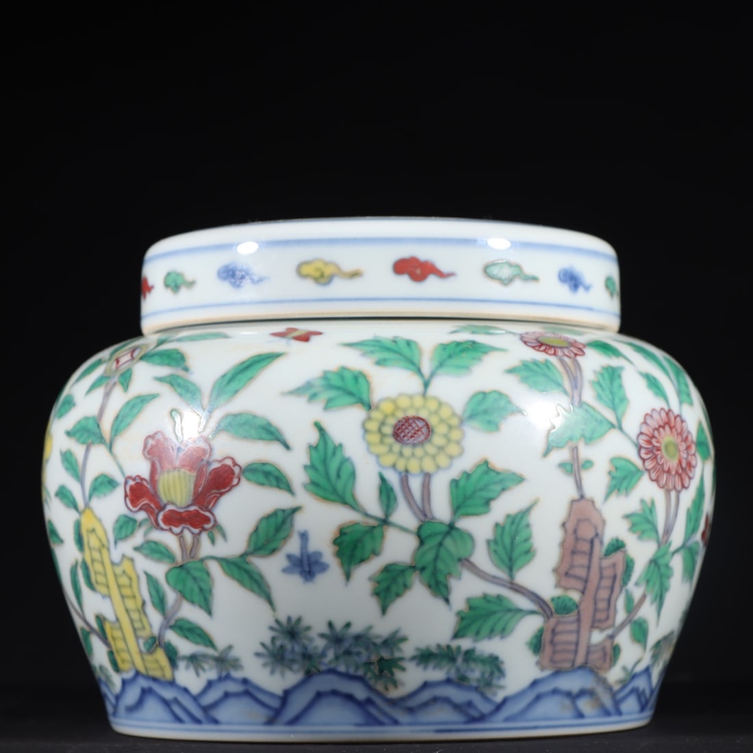 A Rare Doucai Flower Pattern Jar - 4
