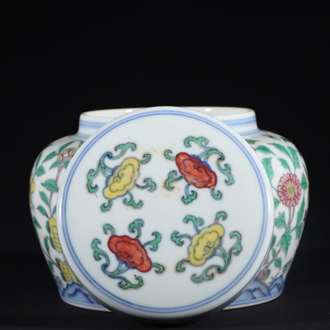 A Rare Doucai Flower Pattern Jar - 5