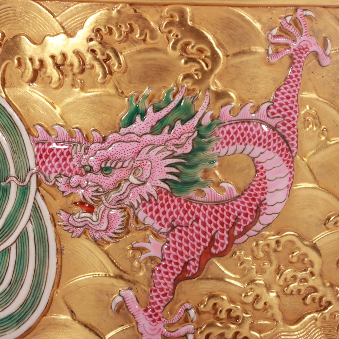 An Exquisite Enamel Dragon Pattern Seawater Pattern Tea Caddy - 5