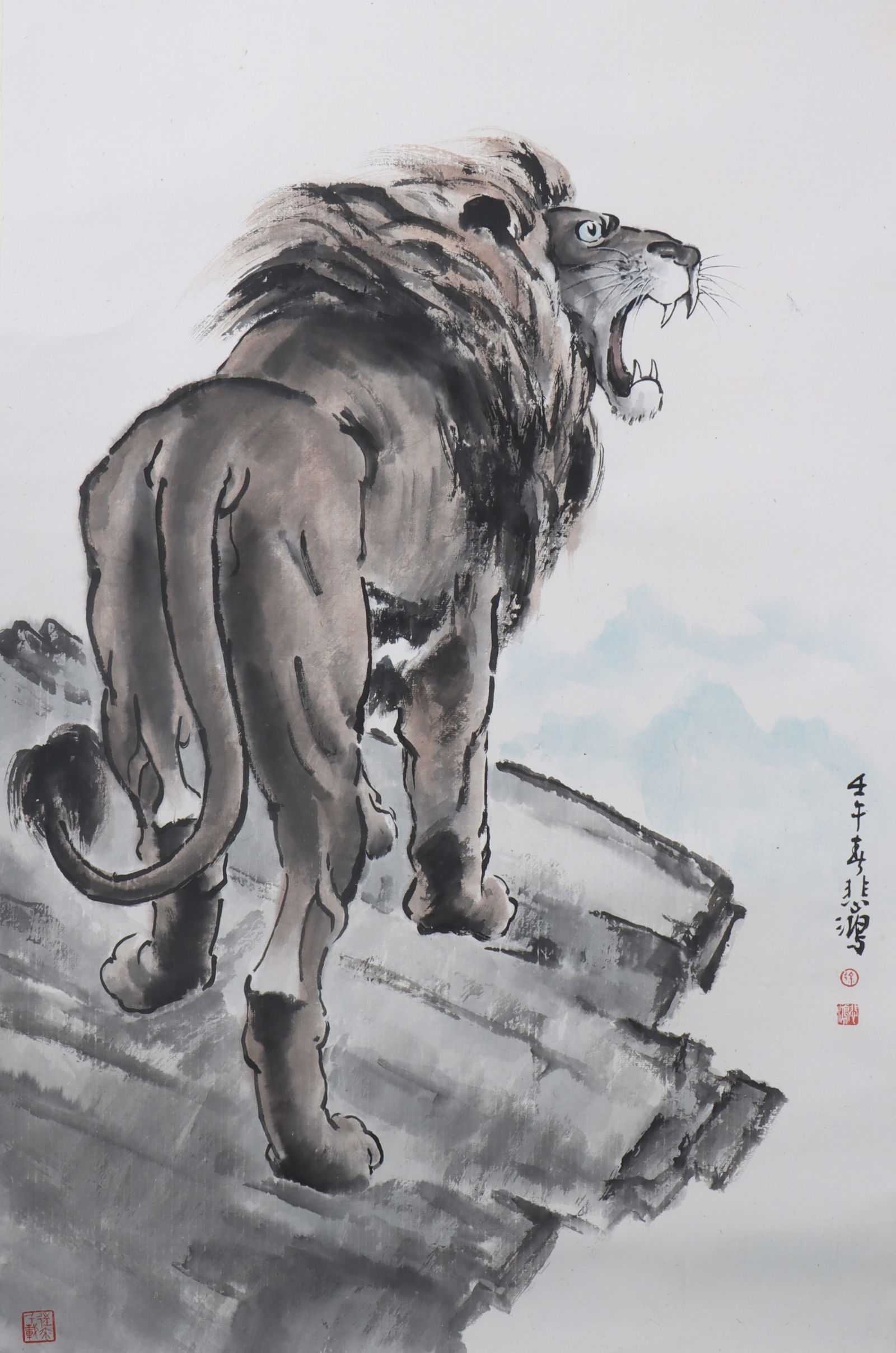 An Fabulous Chinese Ink Lion By Paper (1 of 4)
