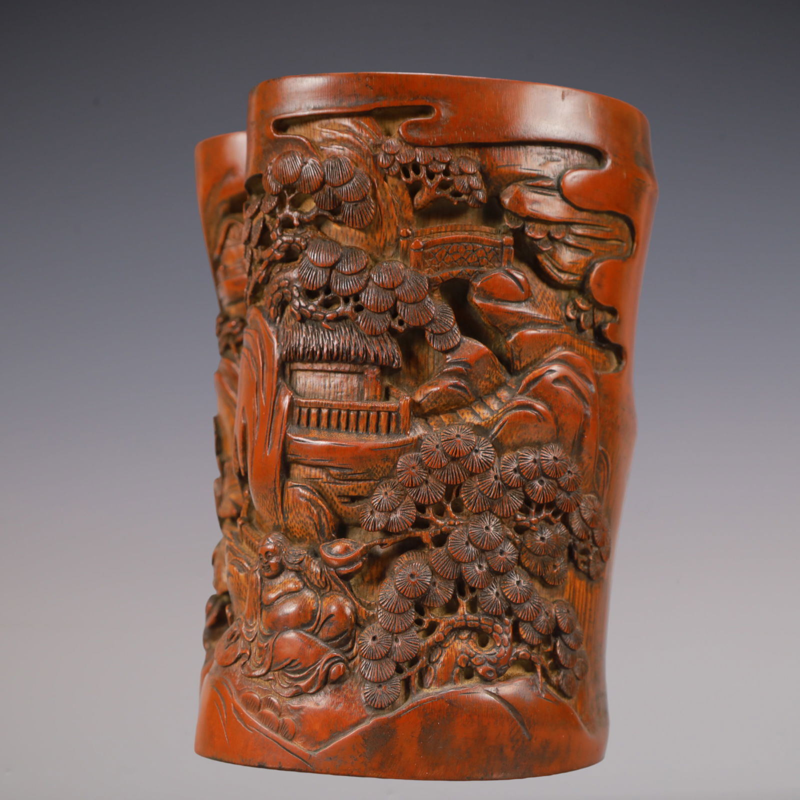 A Exquisite Bamboo Character and Story Pattern Brush Pot (1 of 7)