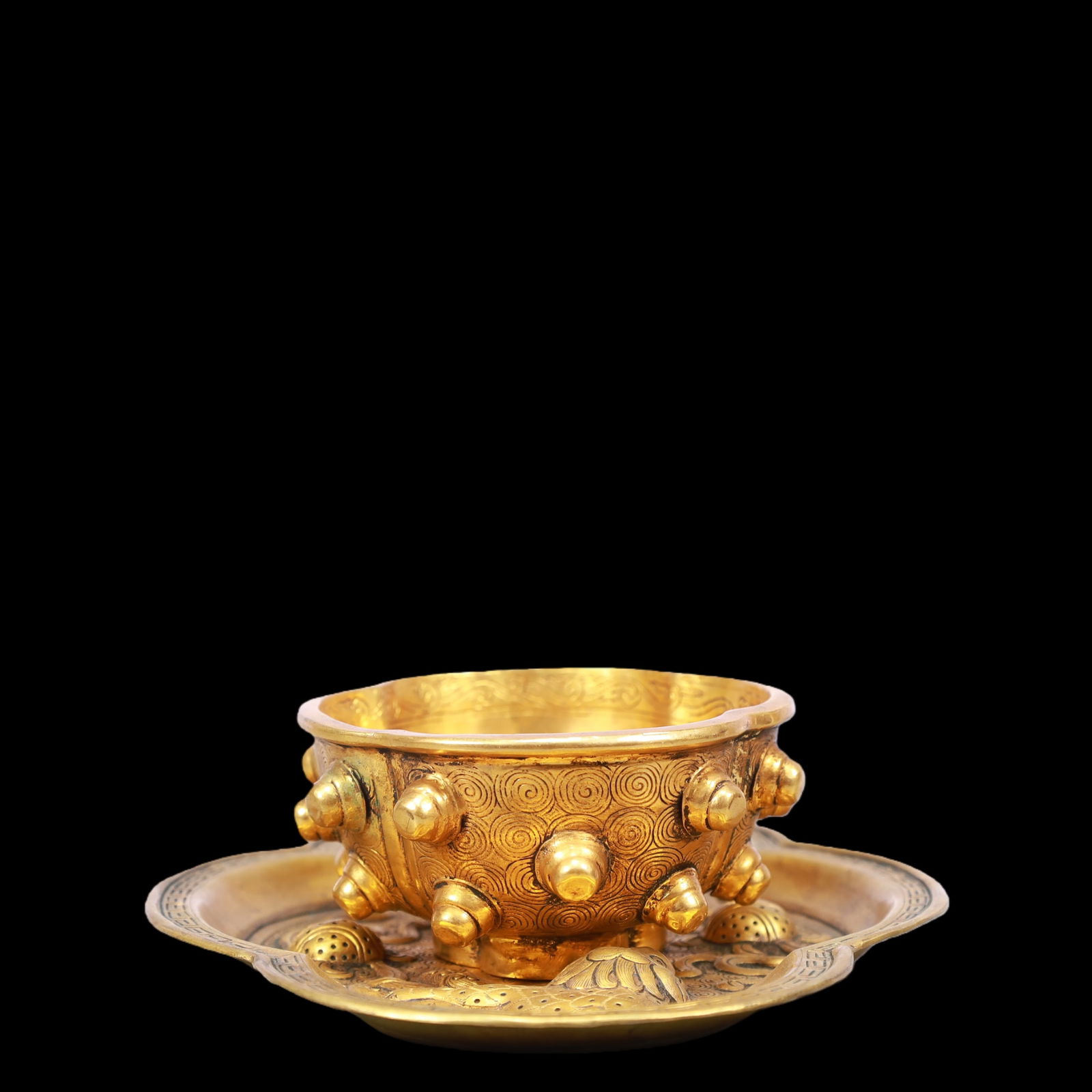 A Exquisite Gilt Bronze Auspicious Beast Pattern Cup - 6