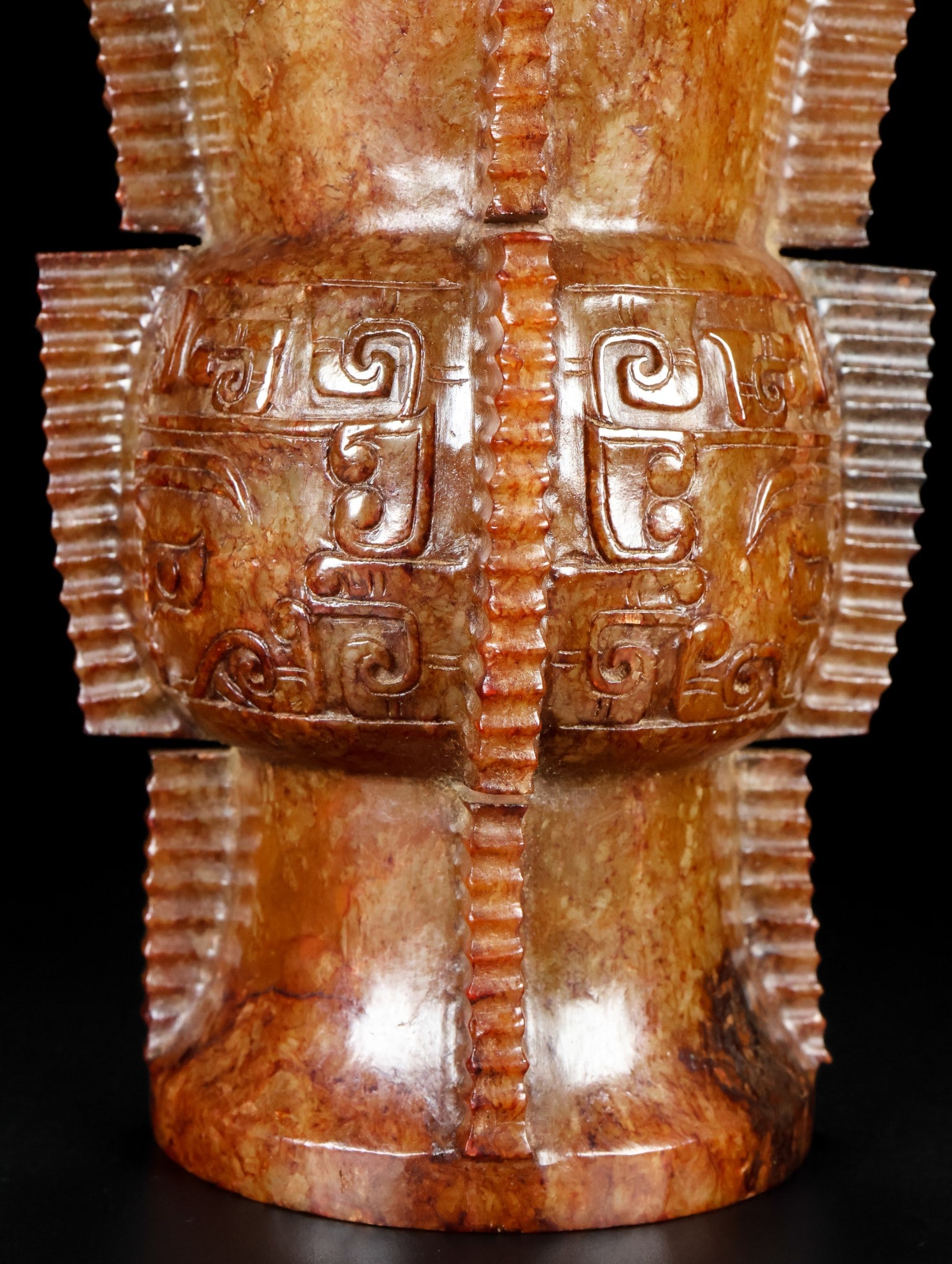 An Exquisite White Jade Beast-Face Pattern Goblet - 7