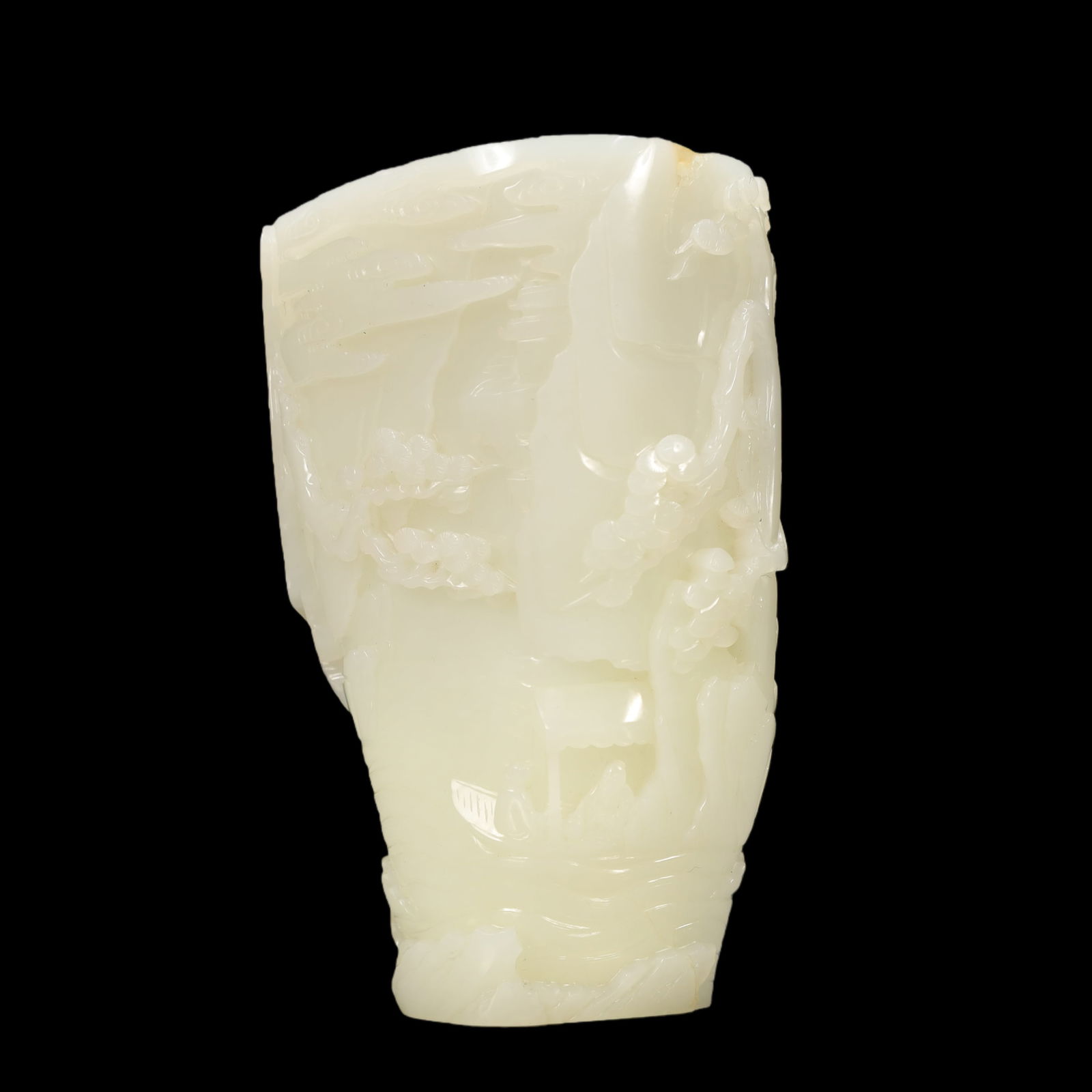 A Exquisite White Jade Pine Pattern Goblet - 3