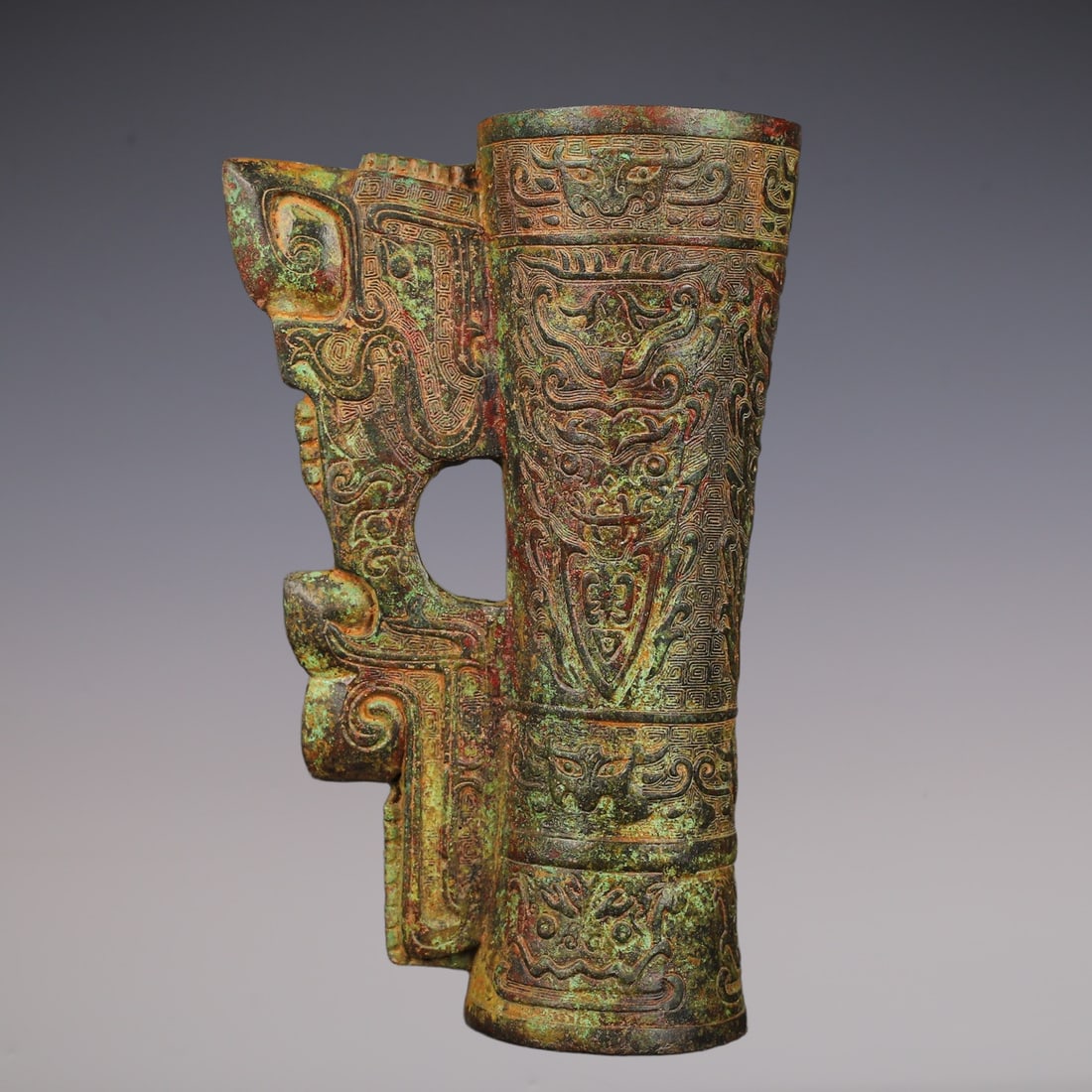 An Exquisite Bronze Beast-Face Pattern Cup - 5