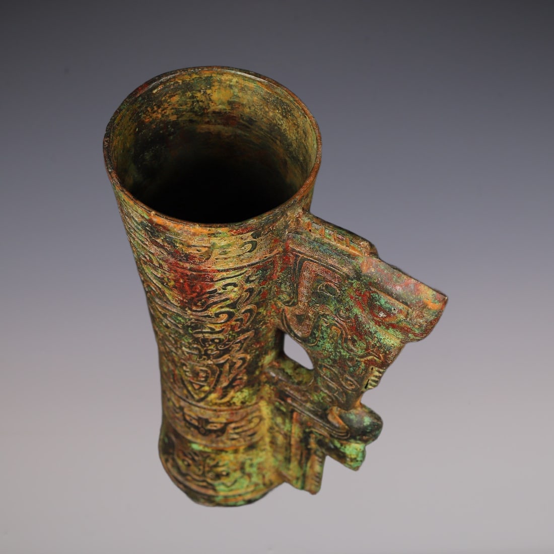 An Exquisite Bronze Beast-Face Pattern Cup - 8