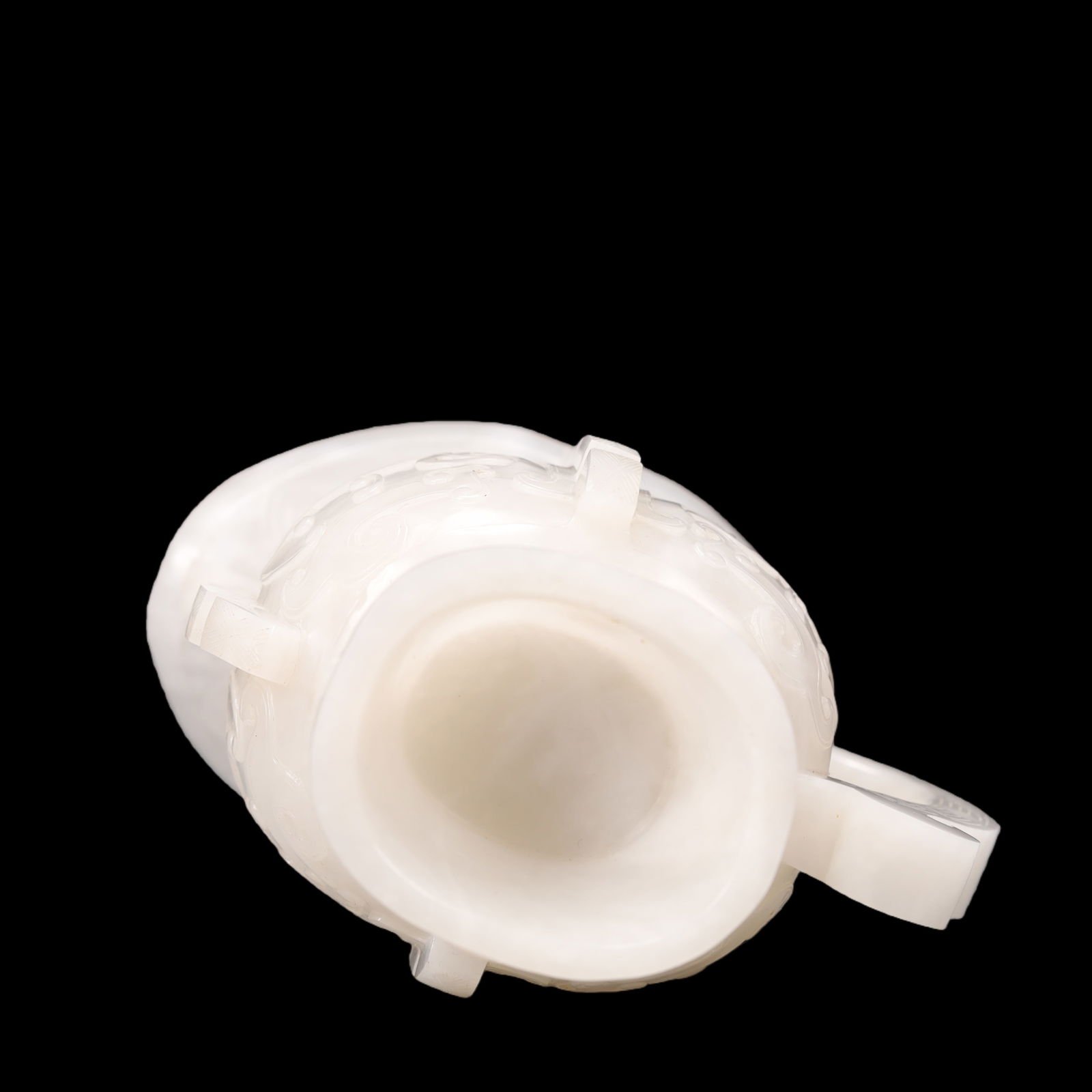 An Exquisite White Jade Beast-Face Pattern Goblet - 8
