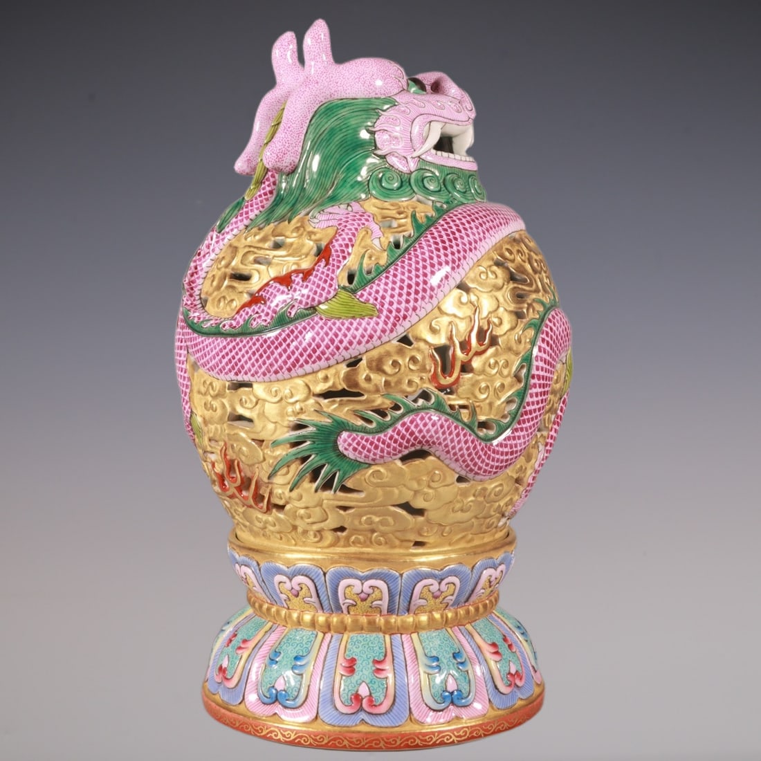 An Exquisite Enamel Dragon Pattern Censer - 6