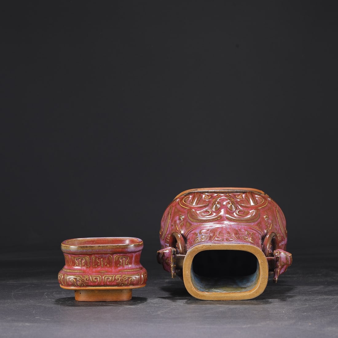 An Exquisite Jun yao Beast-Face Pattern Double-Ears Jar - 4