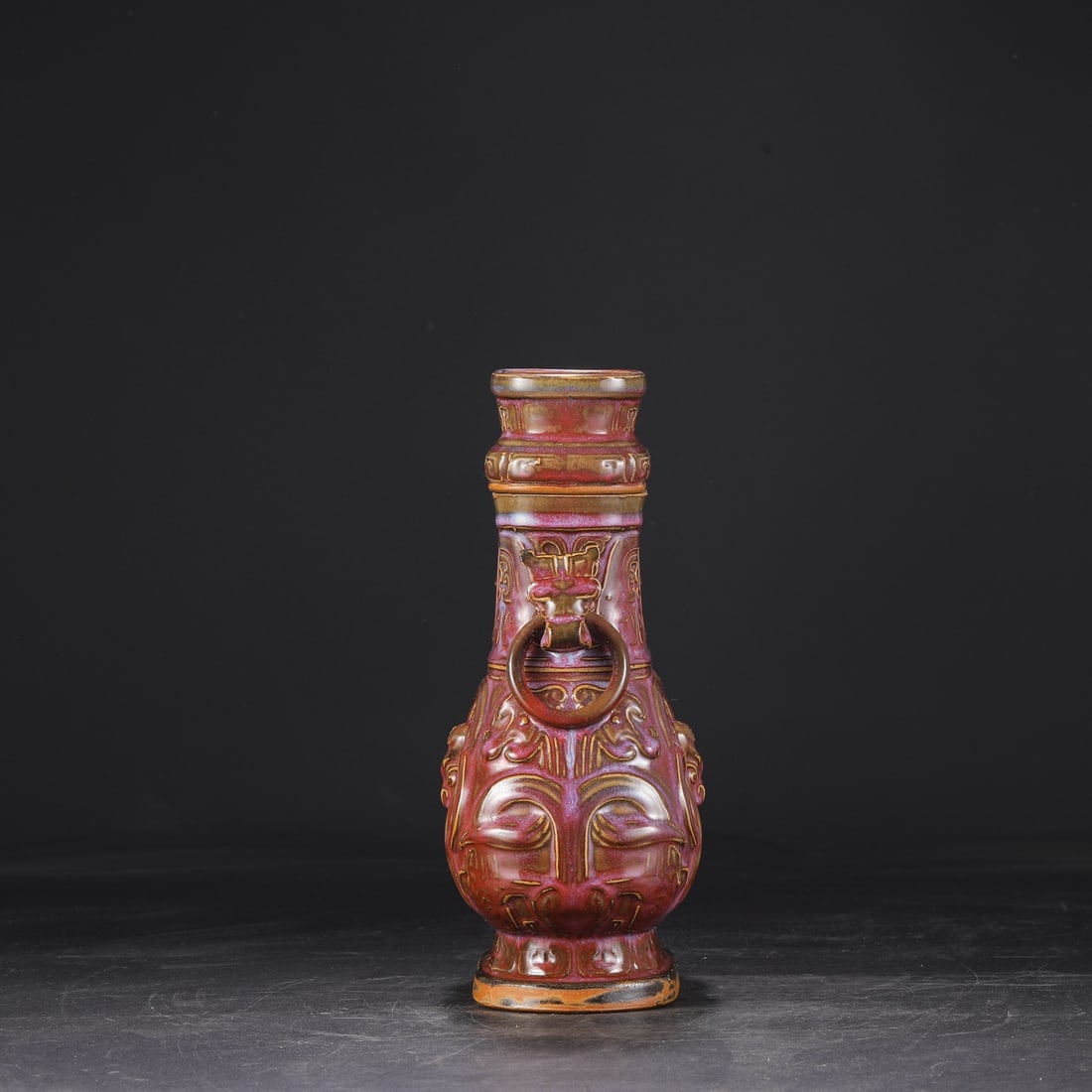 An Exquisite Jun yao Beast-Face Pattern Double-Ears Jar - 5