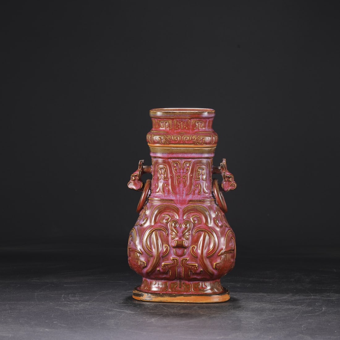 An Exquisite Jun yao Beast-Face Pattern Double-Ears Jar - 6