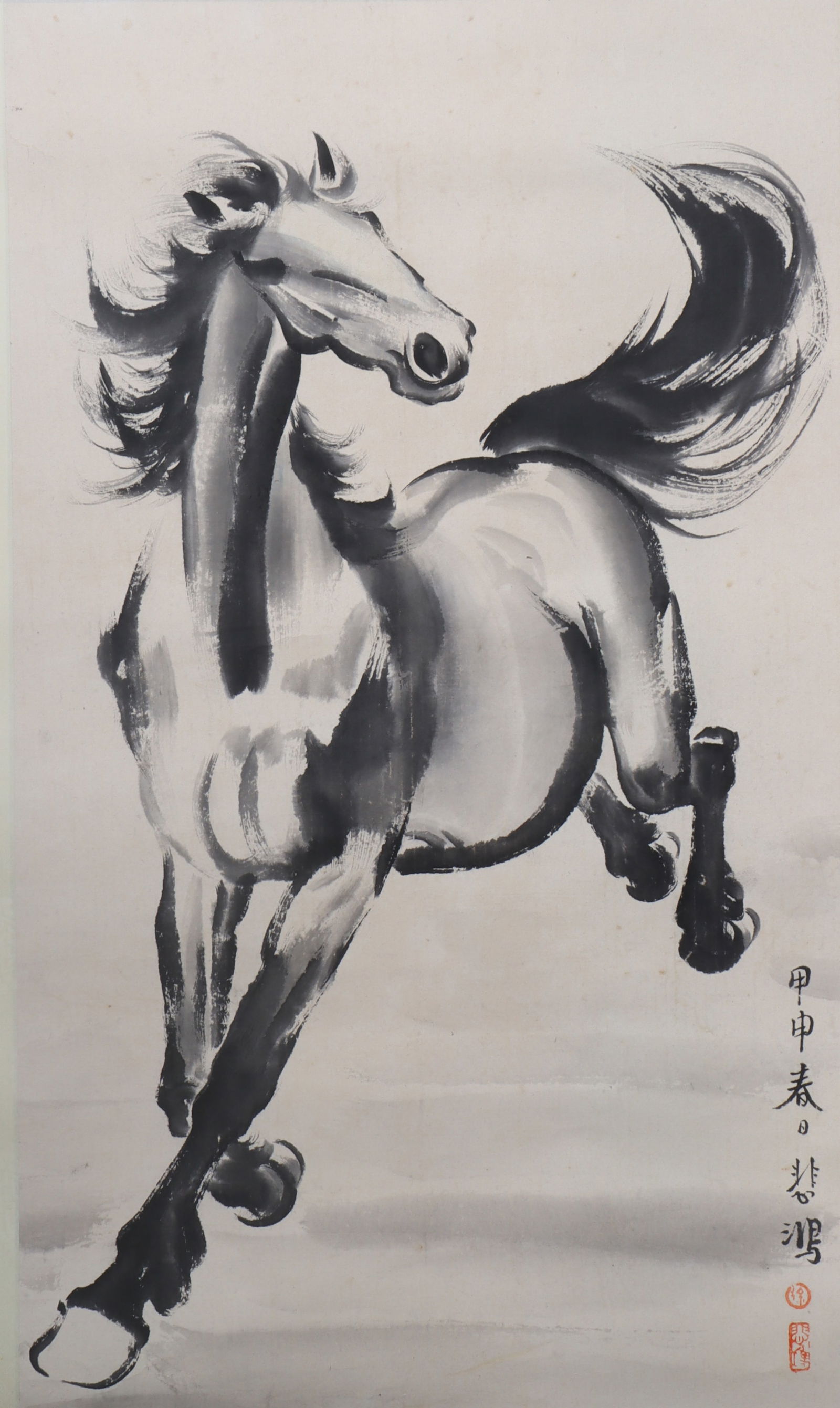 An Fabulous Chinese Ink Horse By Paper: An Fabulous Chinese Ink Horse By Paper Xu beihong Size:31.1inx17.7in徐悲鸿马 纸本Size:79cmx45cm