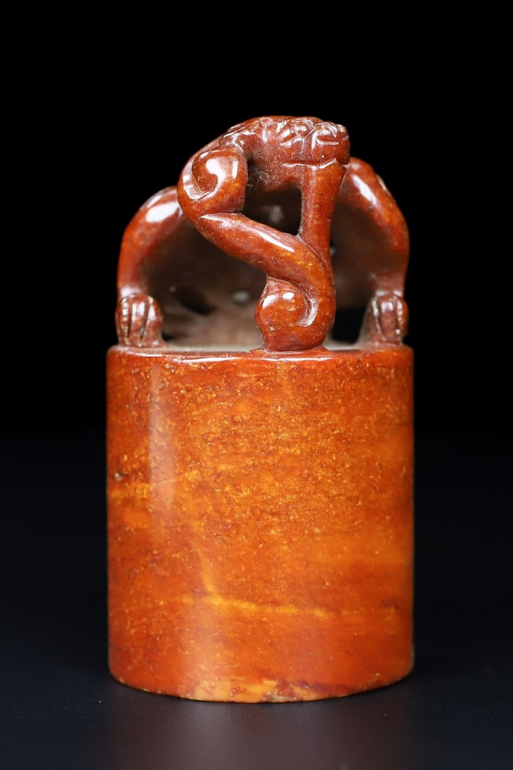 An Exquisite White Jade Chi-Dragon Seal (1 of 10)