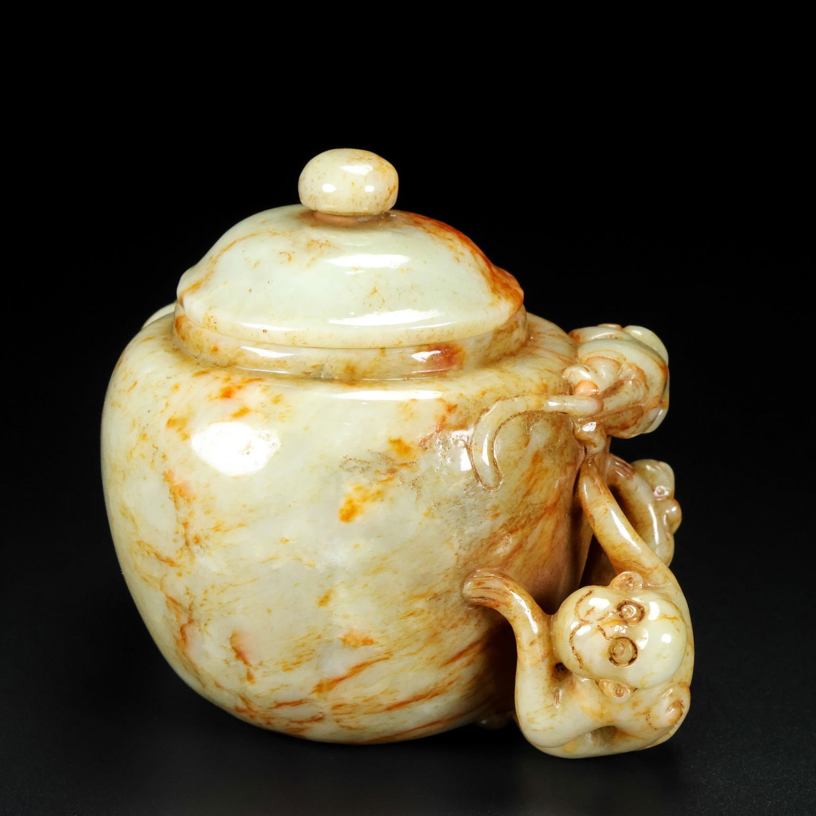 An Exquisite White Jade Monkey Pattern Censer - 6