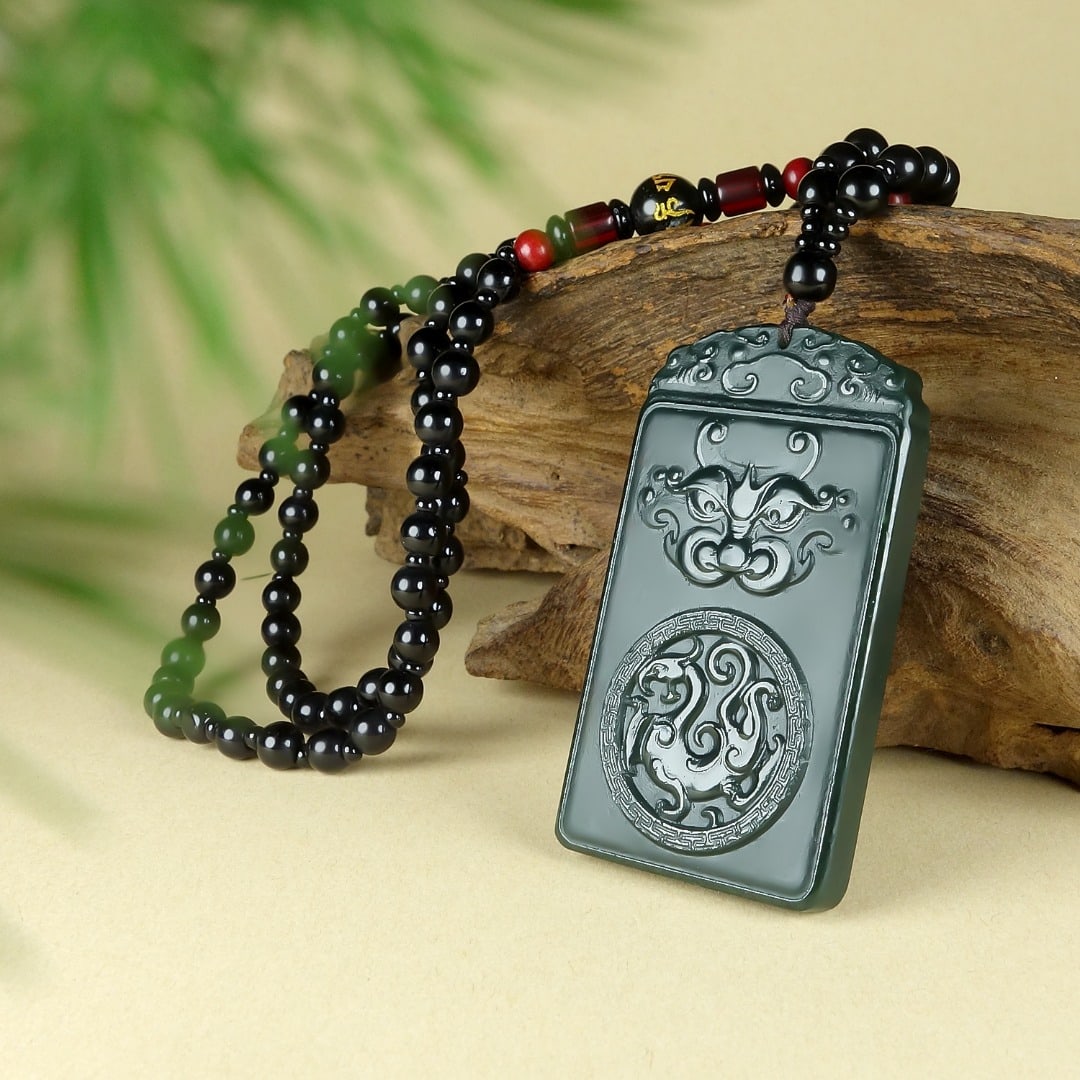 An Exquisite Greenish Jade Auspicious Beast Pendant - 6