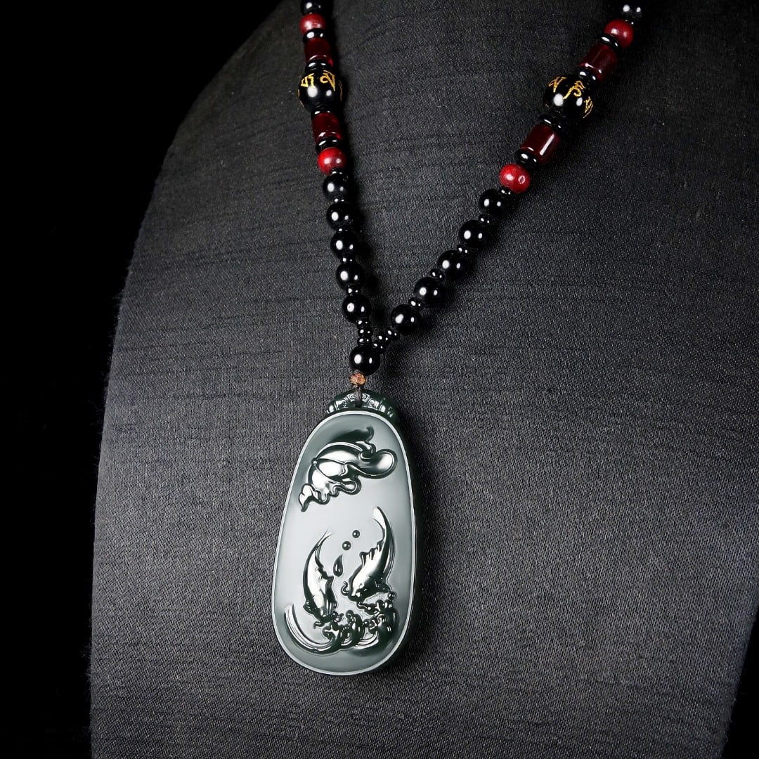 An Exquisite Greenish Jade Fish Pattern Pendant - 5