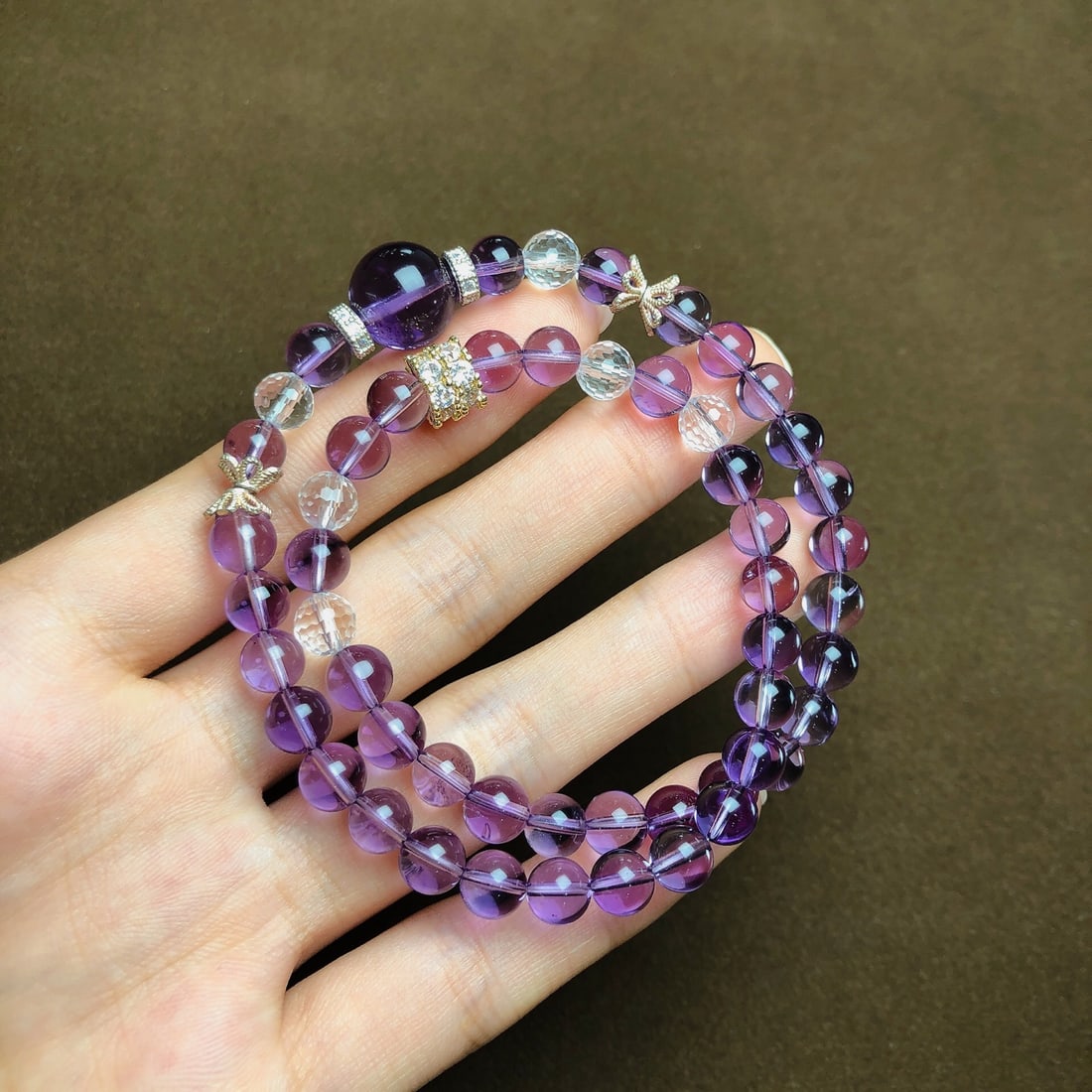 An Exquisite Crystal Bracelets: An Exquisite Crystal Bracelets,Size:6.8mm,11.6mm,Weight:25.4g 水晶手串