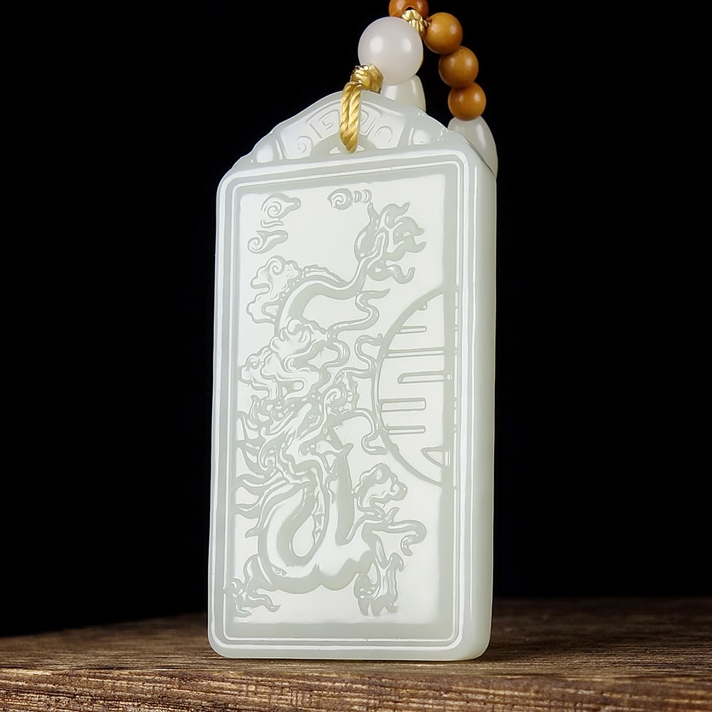 An Exquisite White Jade Dragon Pattern Pendant - 2