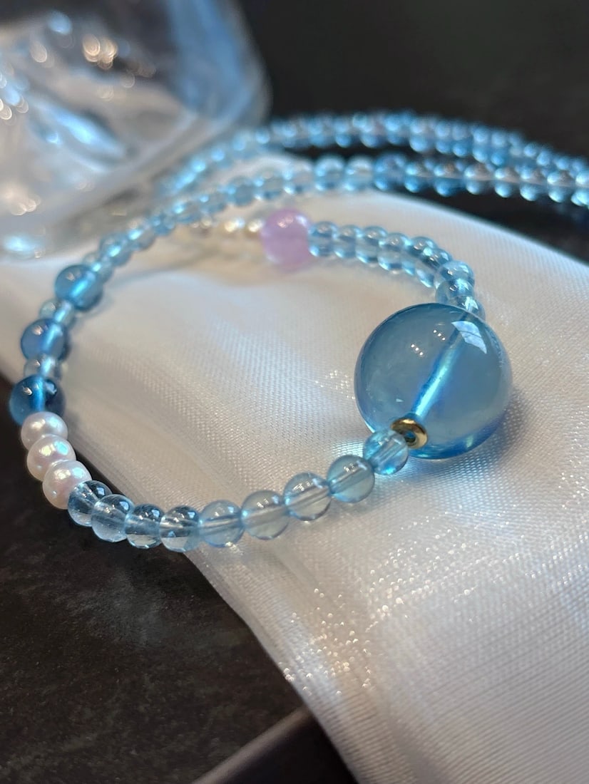 An Exquisite Aquamarine Pendant: An Exquisite Aquamarine Pendant,Size:14.7mm,Weight:14.8g 海蓝宝吊坠