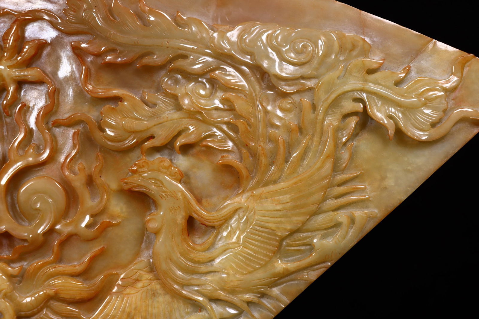 A Exquisite Hetian Jade Dragon Pattern Fan - 8