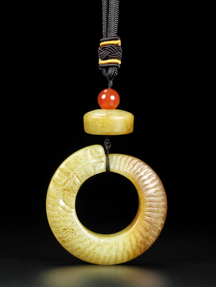 A Exquisite Hetian Jade Dragon Pattern Accessory - 6