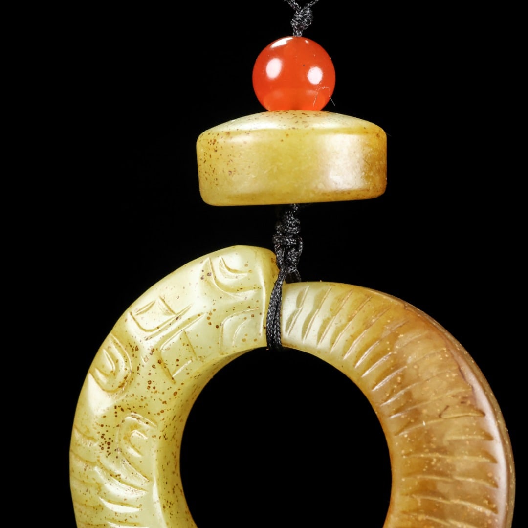 A Exquisite Hetian Jade Dragon Pattern Accessory - 8