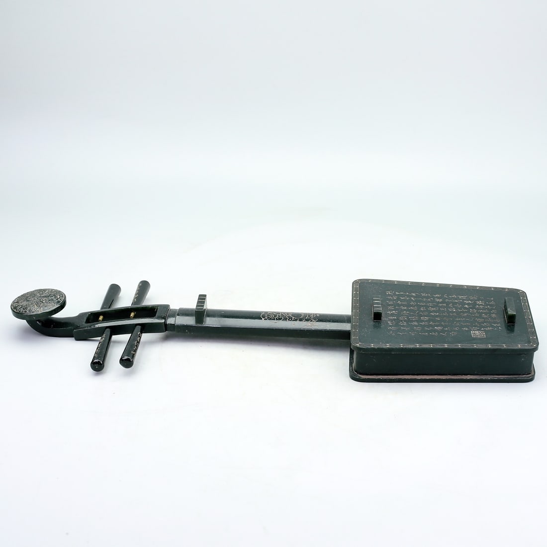 A Exquisite Hetian Jasper Zither: A Exquisite Hetian Jasper Zither,Qing Dynasty, China,Qianlong Four-character Mark,Size:23.4inx7.5inx2inx26.2inx10.2inx4.3in,Weight:6170g 