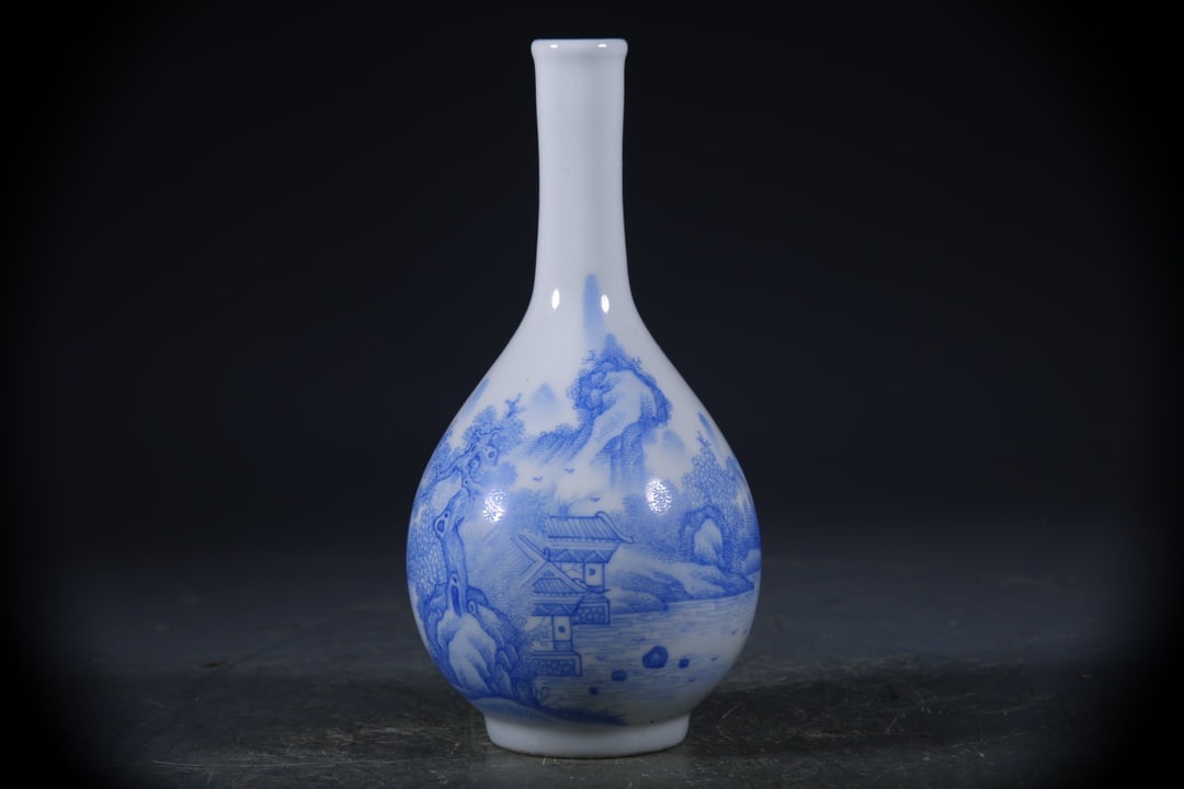 Blue and White Landscape Pattern Vase