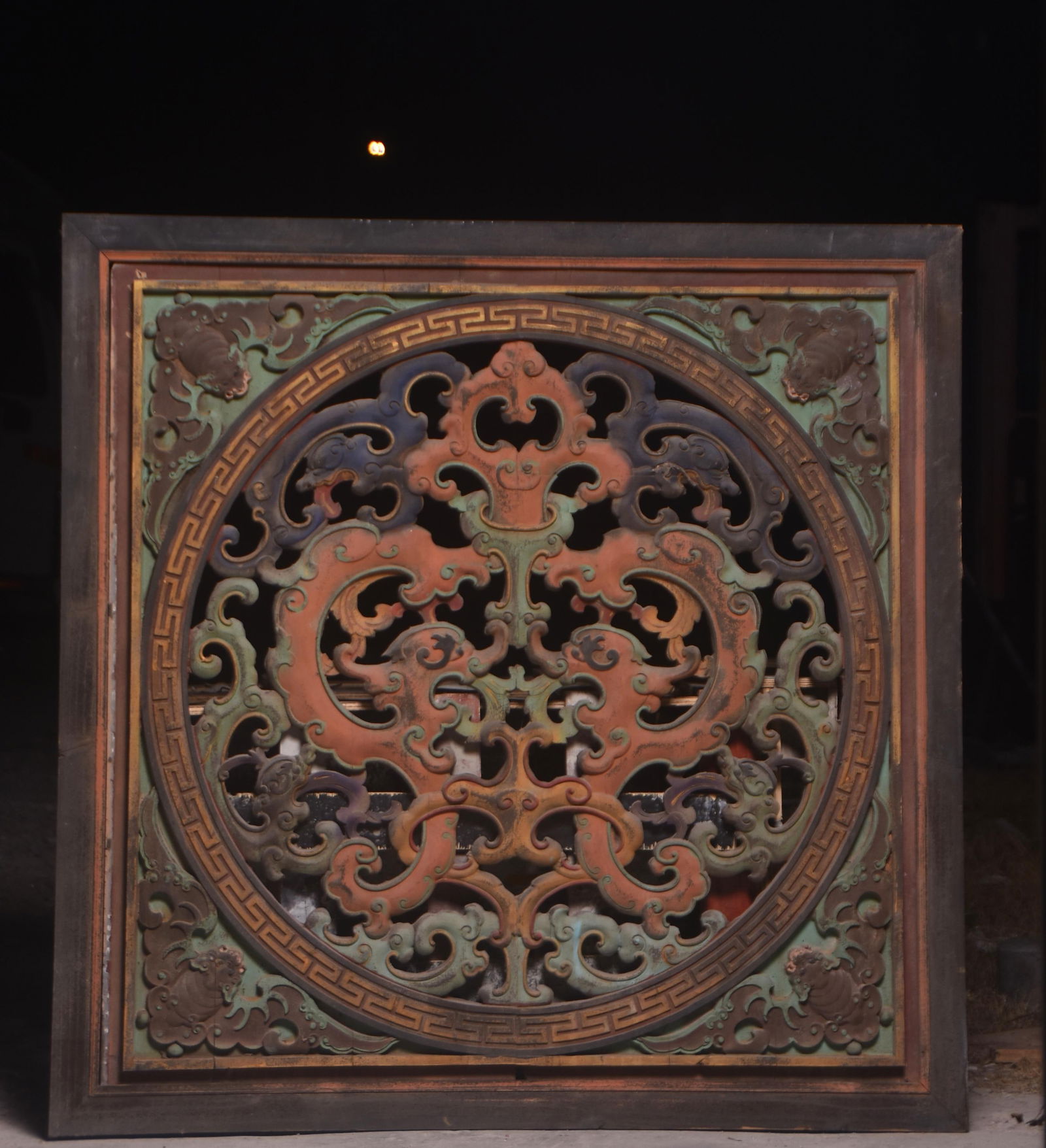 A Exquisite Camphor Wood Dragon Pattern Plank: A Exquisite Camphor Wood Dragon Pattern Plank,Qing Dynasty, China,Size:52inx52inx2in 香樟木龙纹木板,中国清代