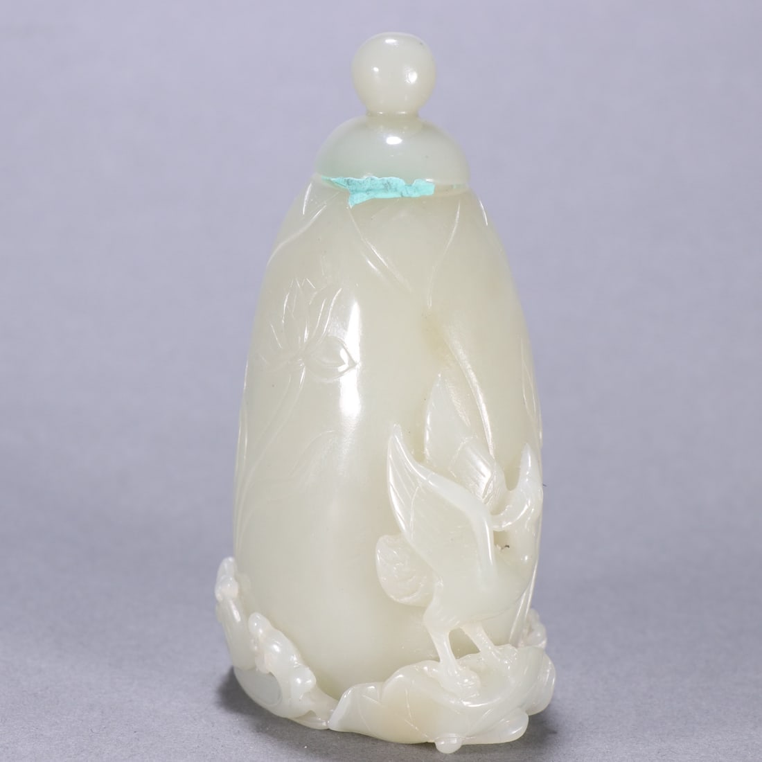 A Exquisite Hotan Jade Crane Pattern Vase - 7