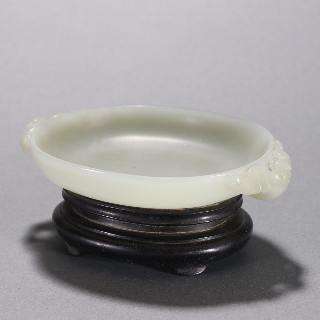 A Exquisite Hotan Jade Bat-ear Brush Washer - 4