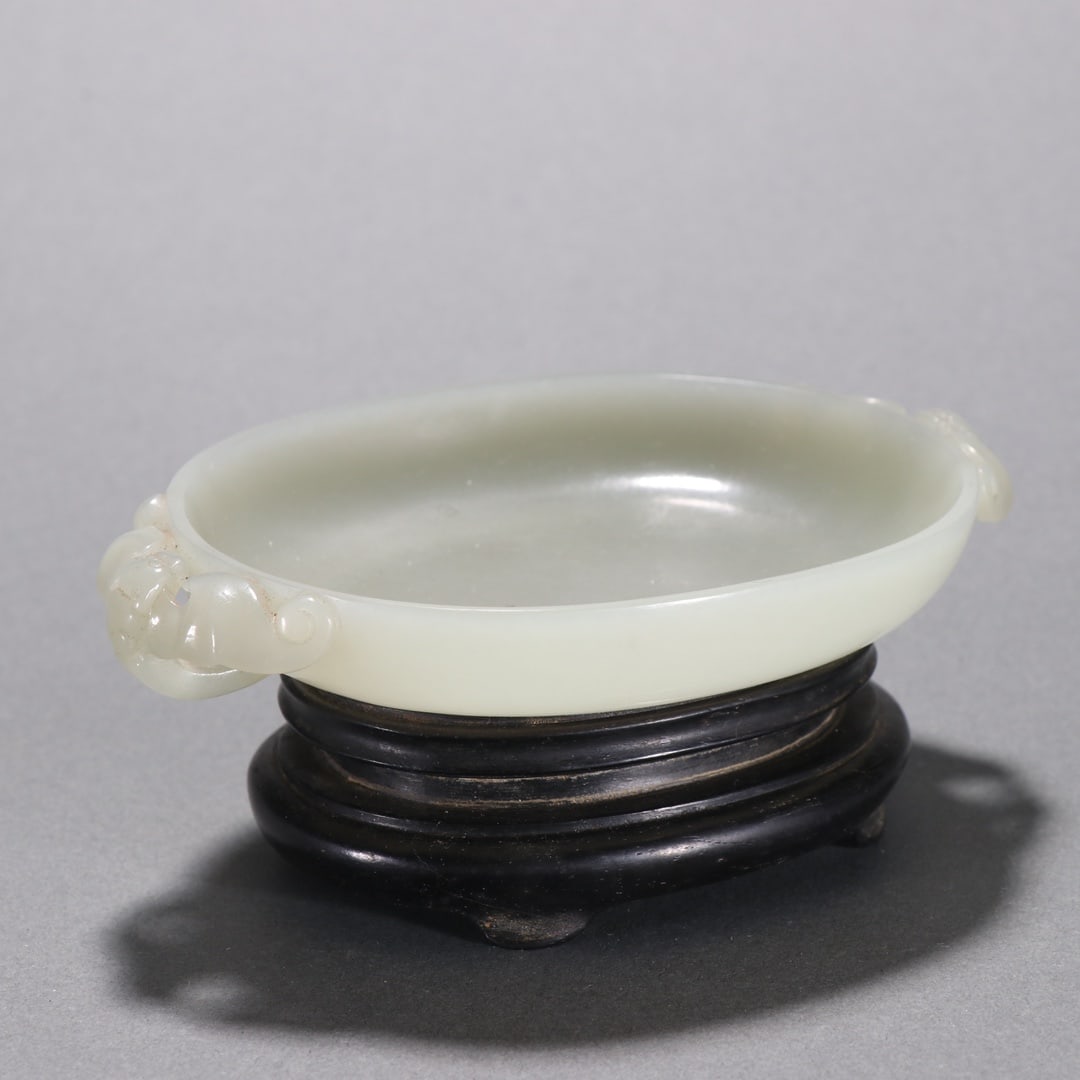 A Exquisite Hotan Jade Bat-ear Brush Washer - 5