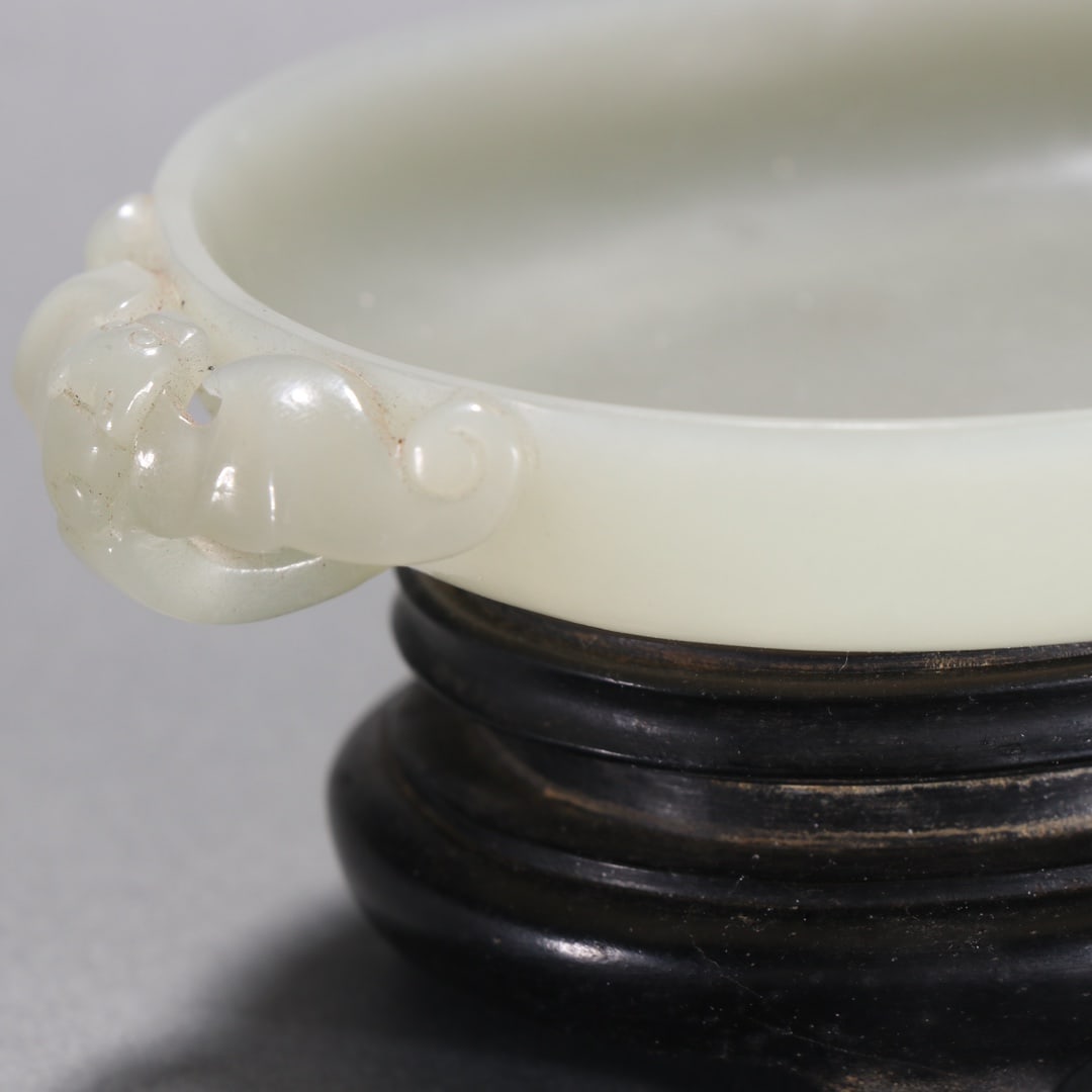 A Exquisite Hotan Jade Bat-ear Brush Washer - 6