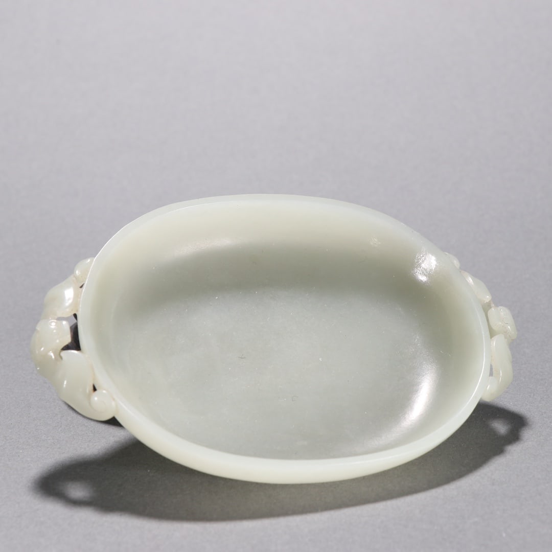 A Exquisite Hotan Jade Bat-ear Brush Washer - 7
