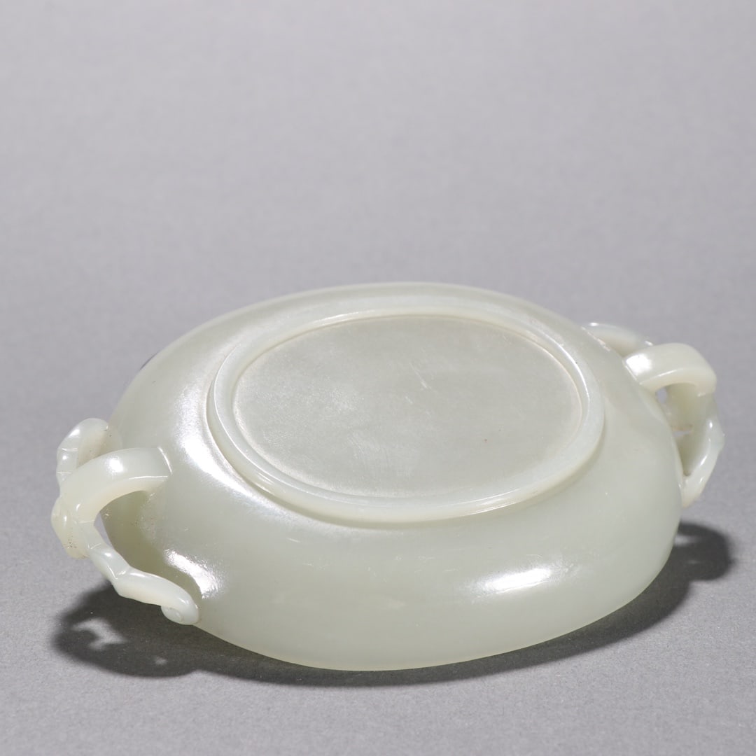 A Exquisite Hotan Jade Bat-ear Brush Washer - 8