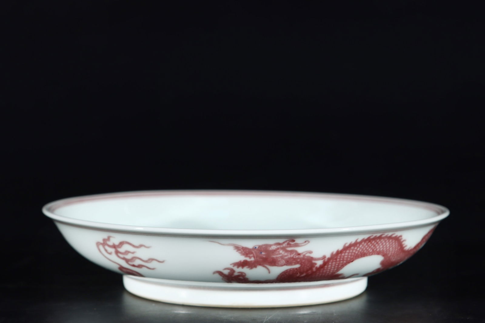 A Exquisite Underglaze-Red Dragon Pattern Plate - 6