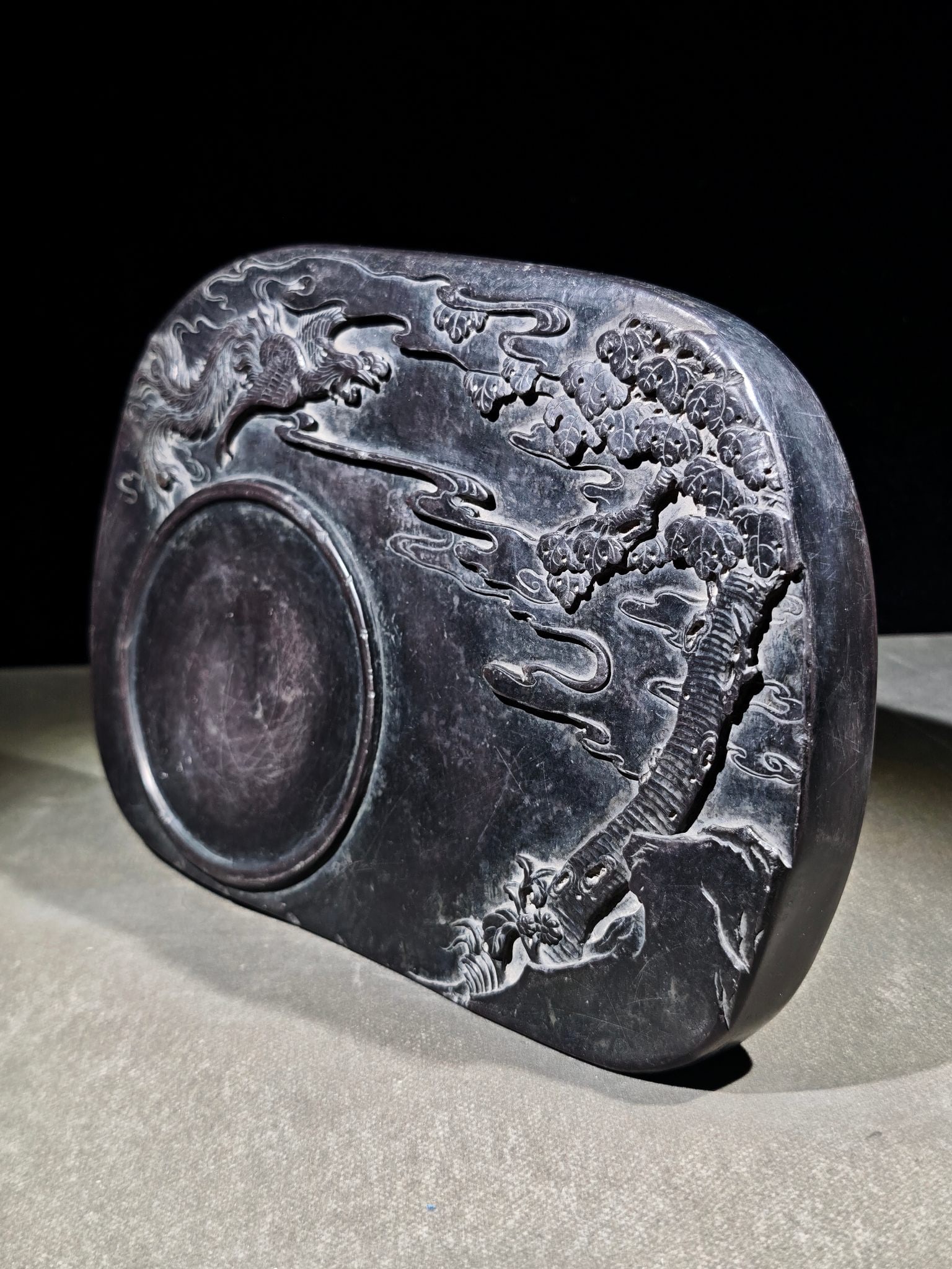 A Exquisite Landscape and Phoenix Pattern Inkstone (1 of 9)