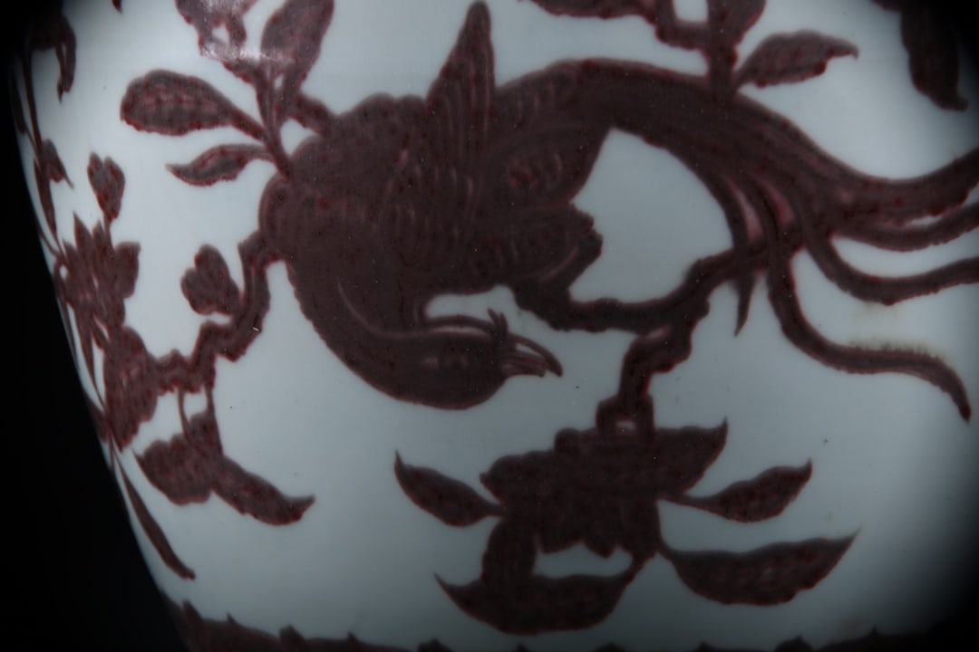 Underglaze-Red Phoenix Pomegranate Pattern Jar - 3